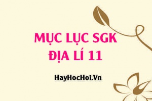 Mục lục Sách Giáo Khoa SGK Địa lí 11